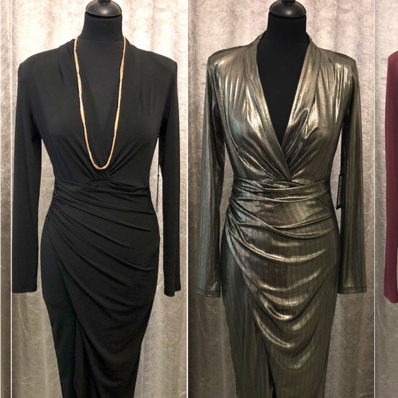 Explosion London Black long sleeve neck midi dress - Picture 8 of 8